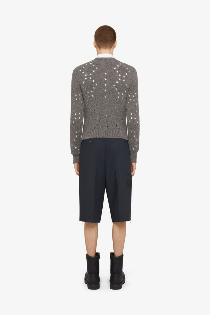 Givenchy Short V Neck Sweater_Medium Grey