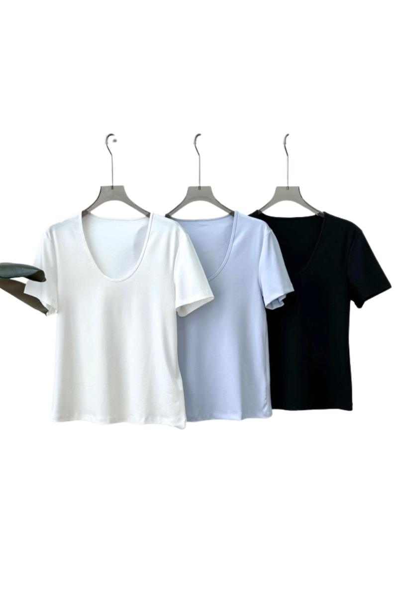 Max Simple Classic U neck Tee Black