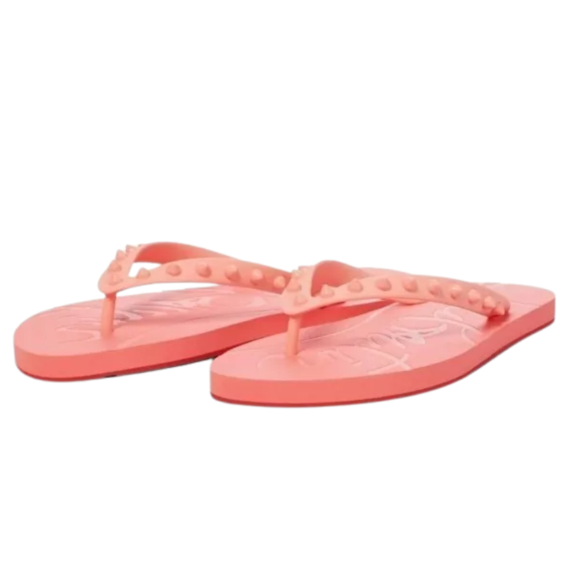 Womens | Christian Louboutin Loubi Spike Flip Flop Thong Sandals Pink