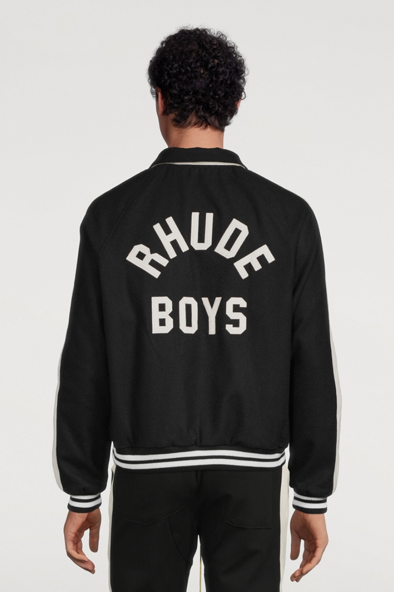 RHUDE Boys Signature Bomber - Black