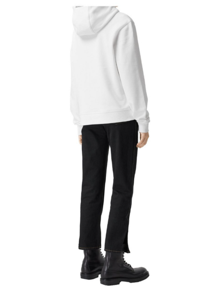 Burberry Women's Slogan Print Cotton Oversized Hoodie - White/Yellow