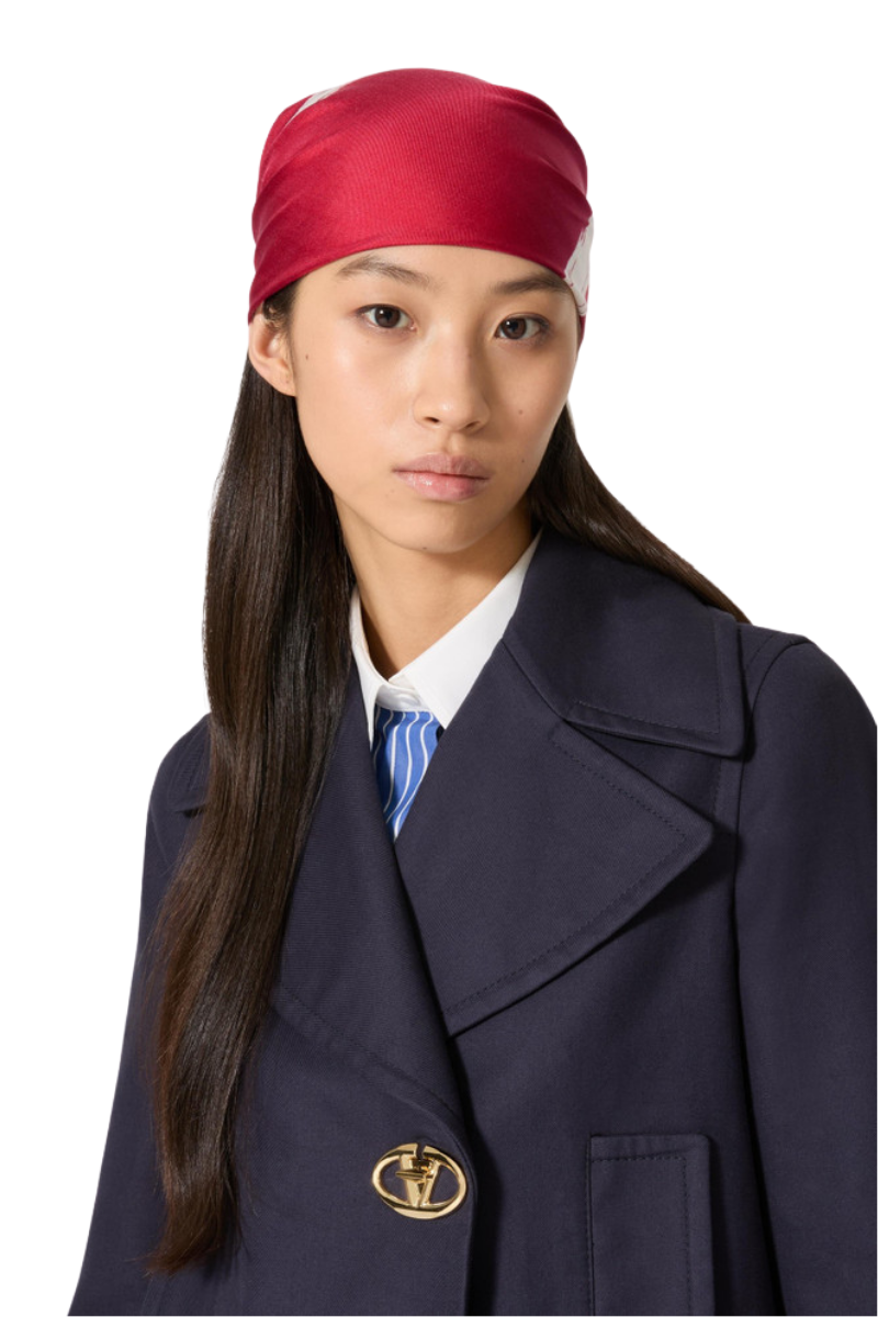 Valentino Garavani Logo-Print Silk Scarf In Red