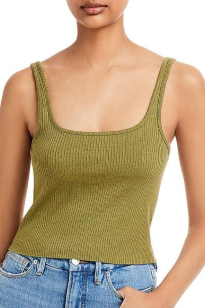 Bandier Essex Ribbed Square Neck Tank Bw202099