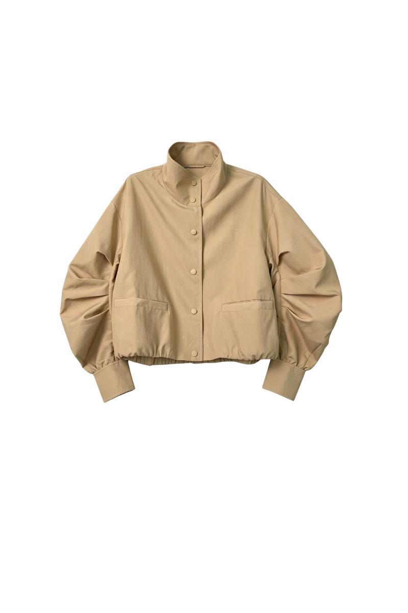 Max Simple Elbow Pleating Jacket Khaki MSAL260317K