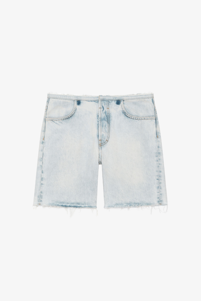 Givenchy Cutted Belt Low Rise Denim Shorts_Pale Blue