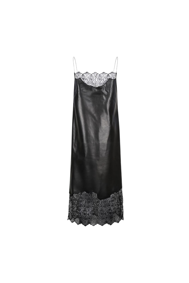 Givenchy Leather Slip Dress-Black