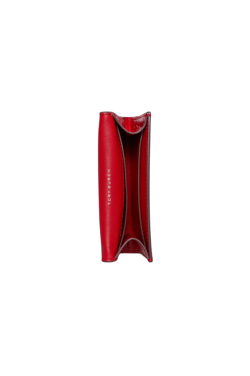 Tory Burch Kira Croc Flap Card Case Red Sky 174403-600