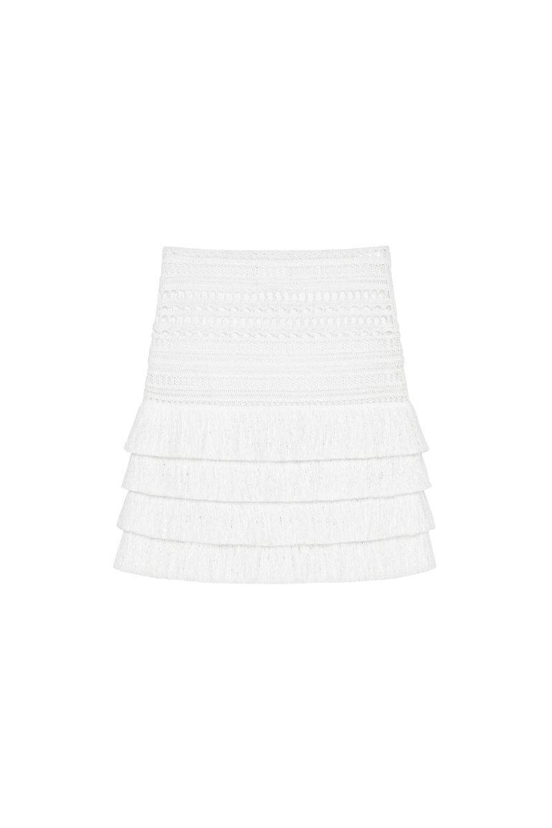 Givenchy Fringes Short Skirt-White