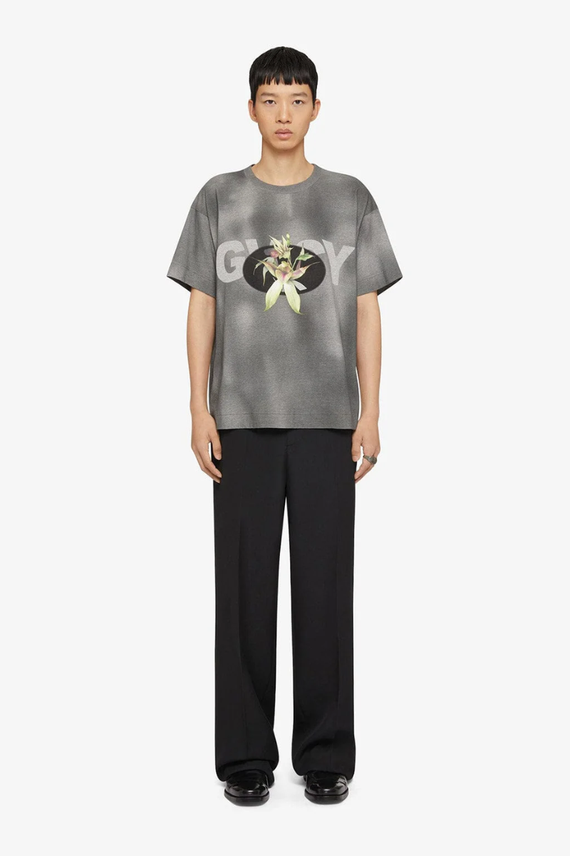 Givenchy Black GVCY Flower Print T-Shirt