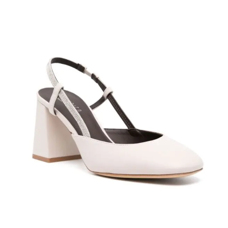 Peserico 85mm Rhinestone-Embellished Slingback Pumps