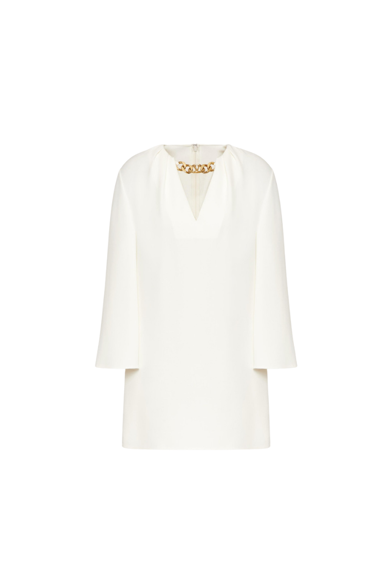 Valentino Vlogo Chain Cady Couture Kaftan Dress Avorio