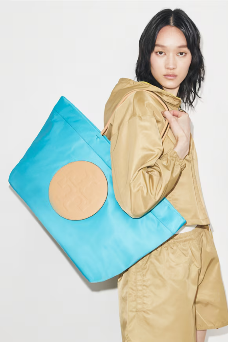 Tory Burch Ella Reversible Tote Soft Turquoise 181463-400