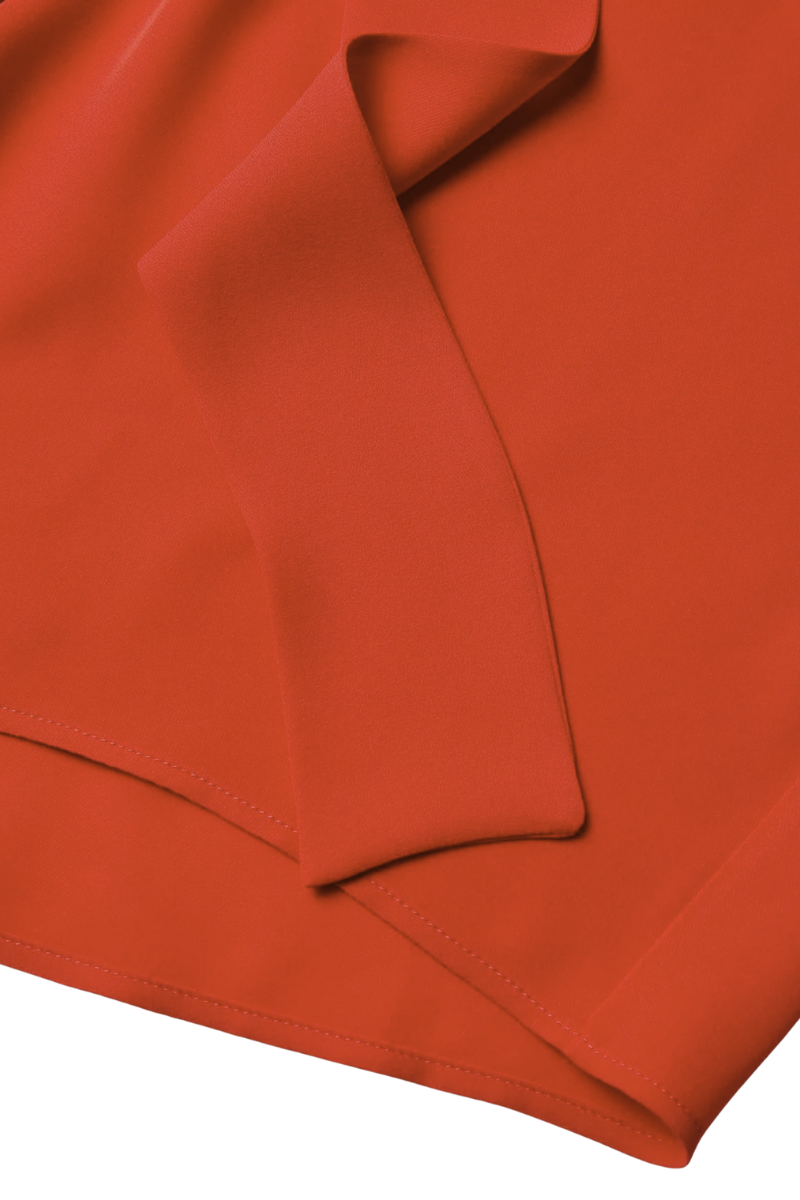 Valentino Tie-Neck Silk Georgette Blouse Off Orange 4B3AB3Y31MH_OFI