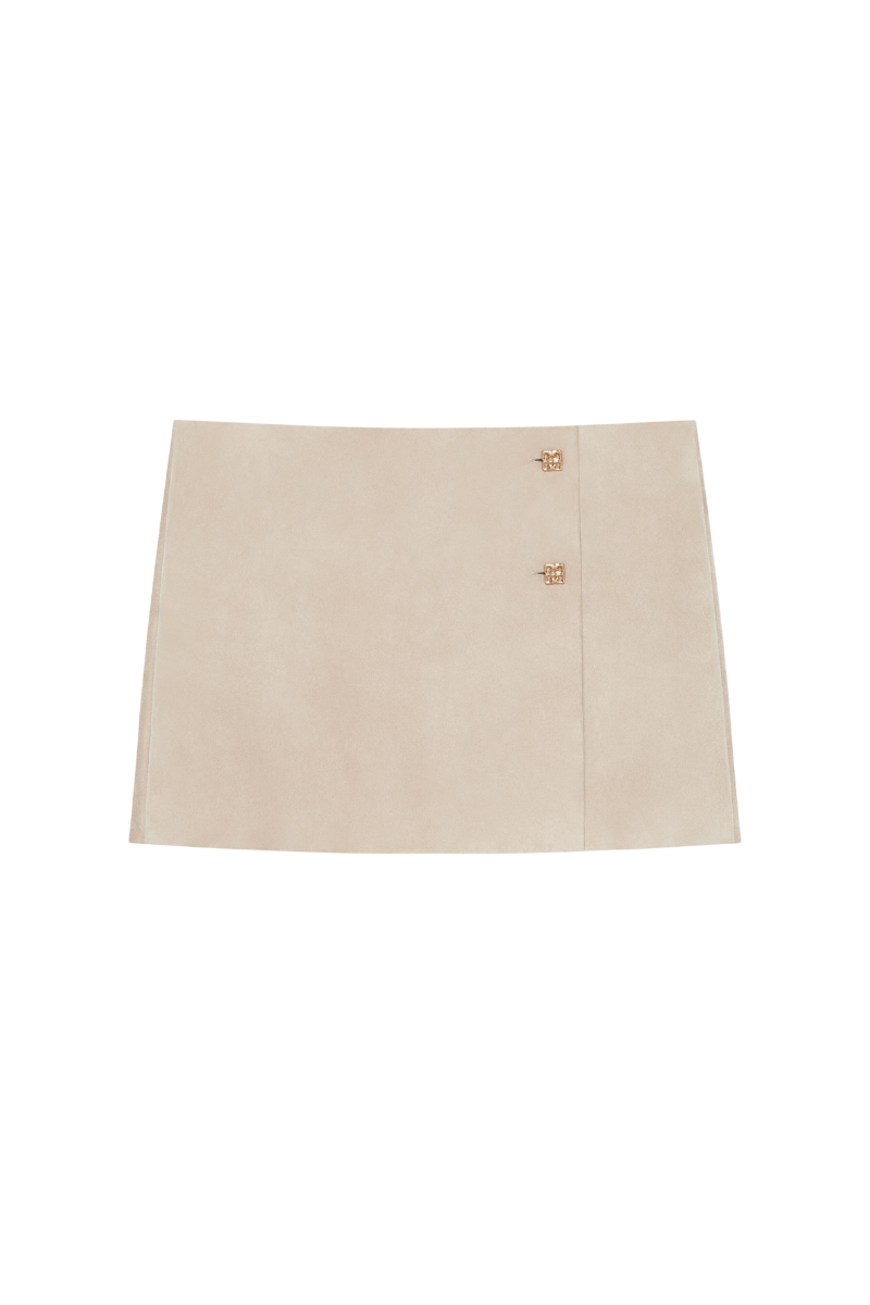 Givenchy Wrap Mini Skirt-Sand