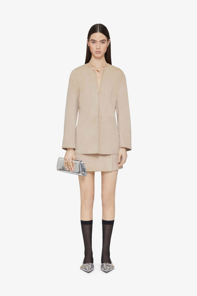 Givenchy Wrap Mini Skirt-Sand