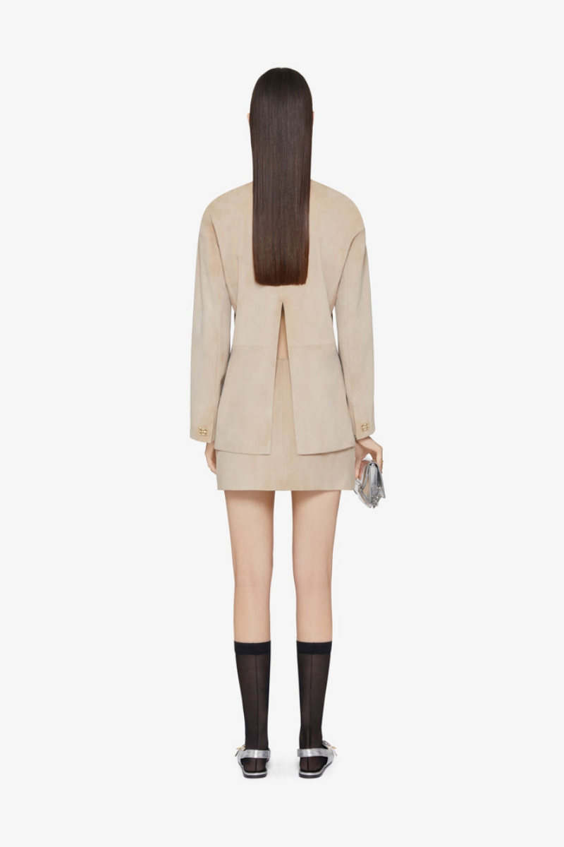 Givenchy Wrap Mini Skirt-Sand
