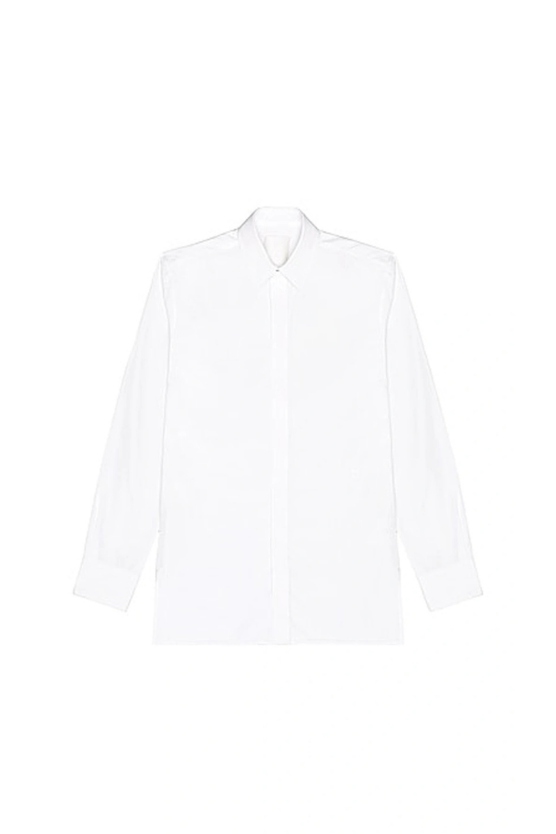 Givenchy Contemporary Ls Shirt W/ 4G Embroidery_White