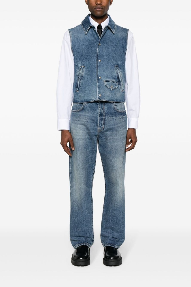 Givenchy Sleeveless Denim Vest_Medium Blue