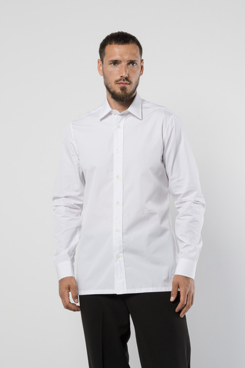 Givenchy Contemporary Ls Shirt W/ 4G Embroidery_White