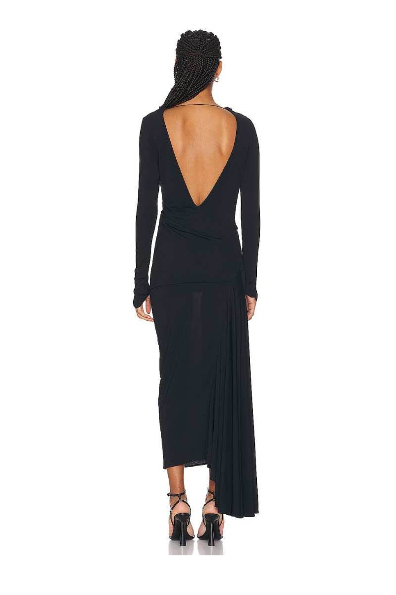 Givenchy Draped Asimetrical Dress_Black