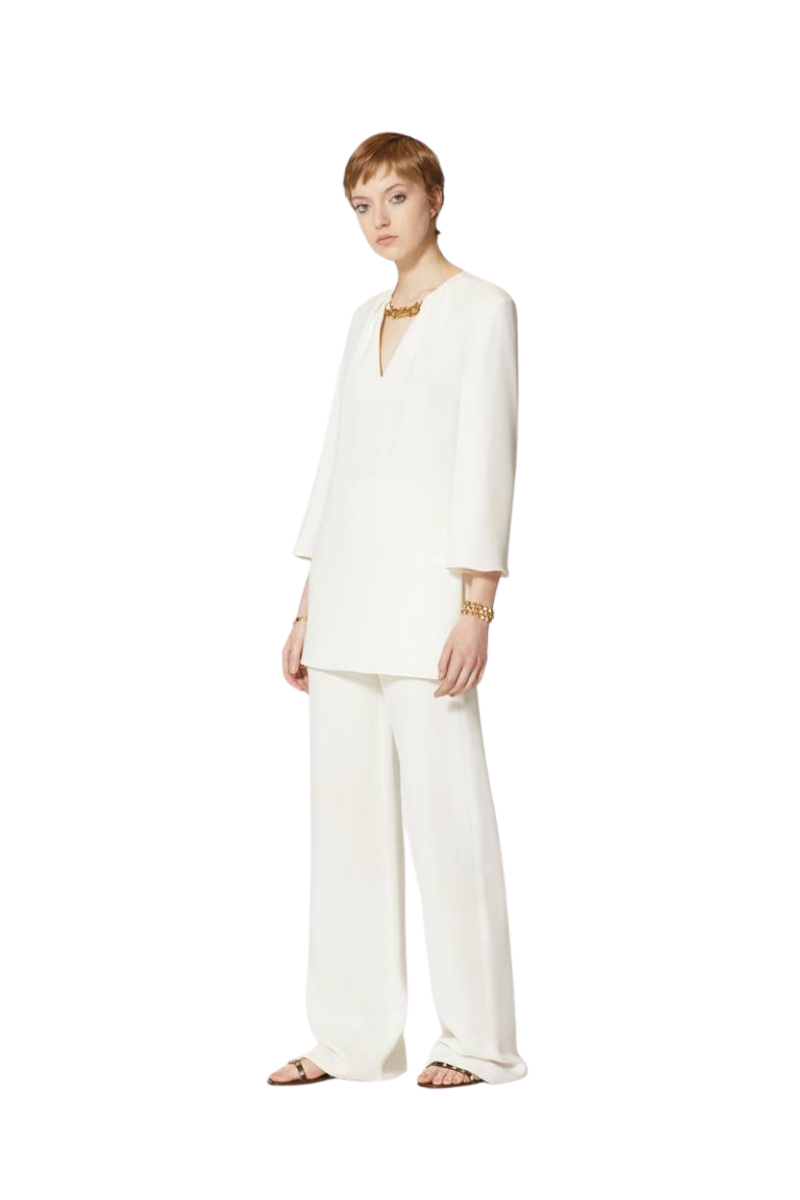 Valentino Vlogo Chain Cady Couture Kaftan Dress Avorio
