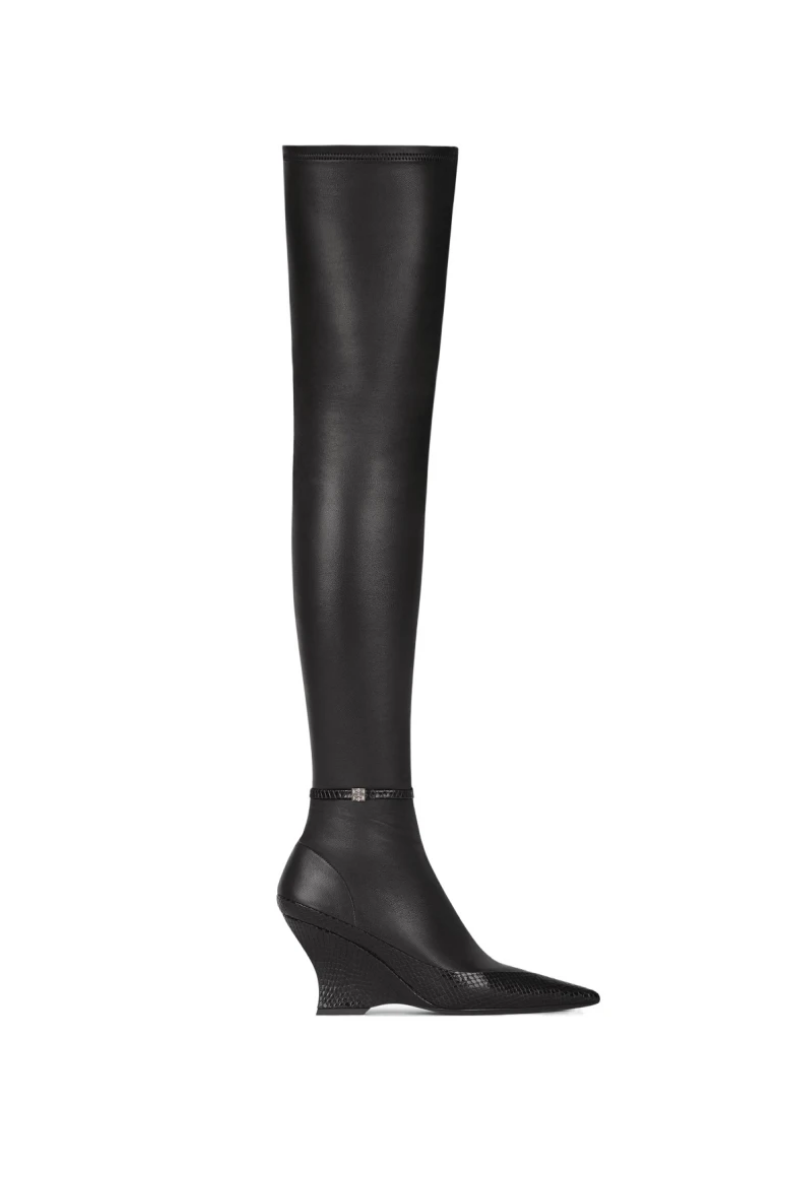 Givenchy Raven over-the-knee boots in leather and ayers