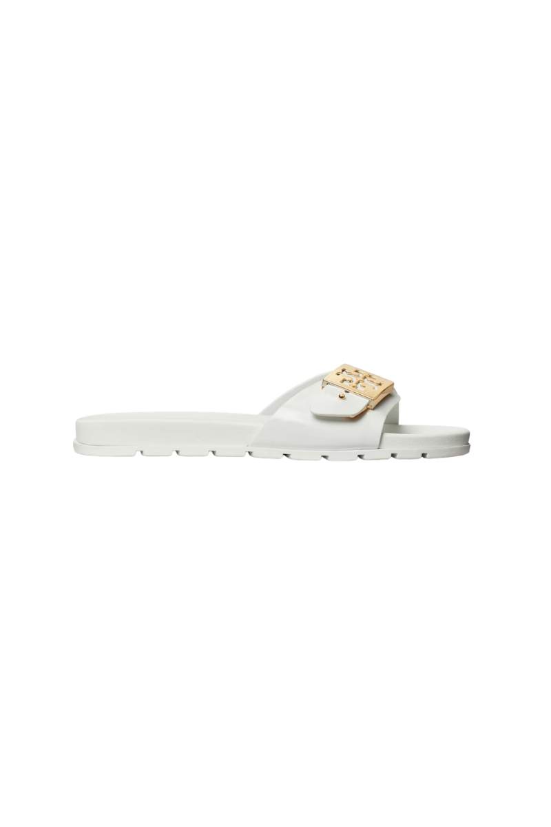 Tory Burch Buckle Slide White / Gold / White 157872-100