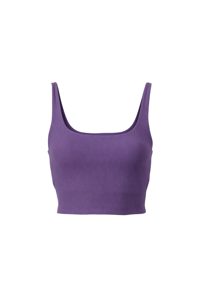 Bandier Rib Tempo Crop Bra Purple Velvet BND10195