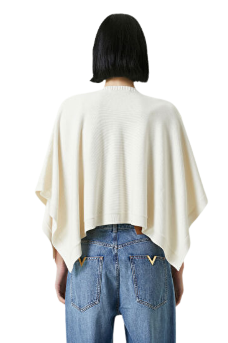 Valentino Cream Embroidered Cape Avorio/Corallo 4B3KS02V8DQ_LD5