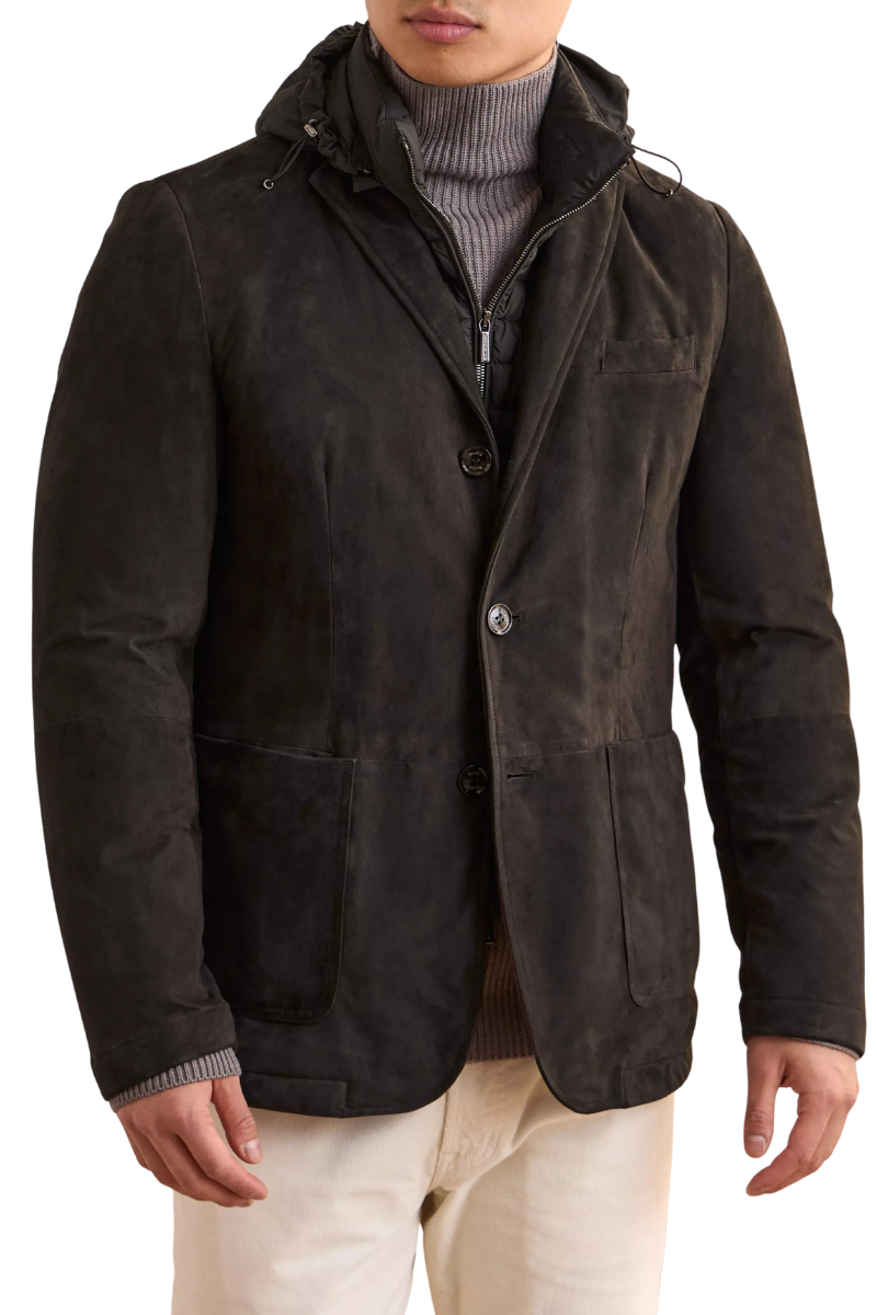 MooRER BELLOTTO-UR Hooded Jacket Fondente