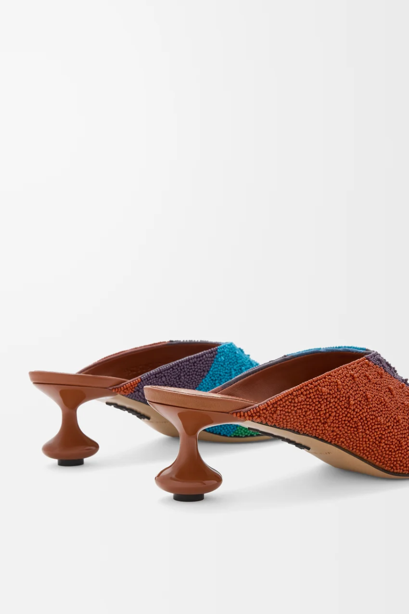 LOEWE Toy Mule in Embroidered Canvas
