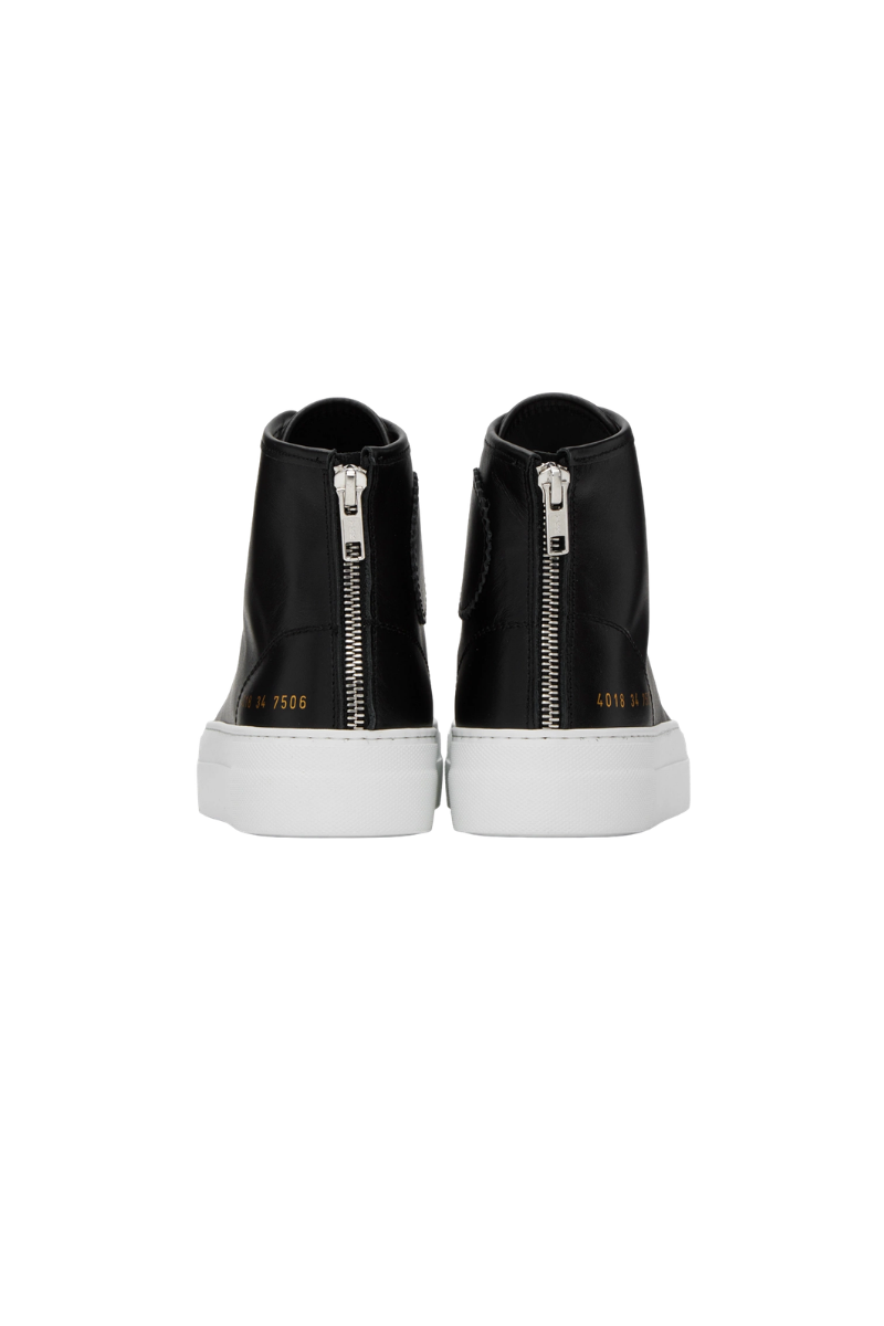 Common Projects Tournament High Super In Leather Womens 4018-Black/White