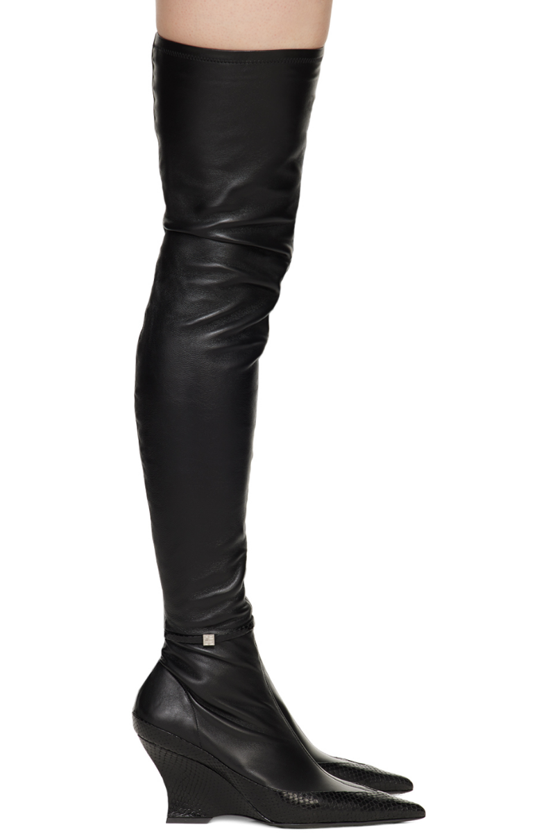 Givenchy Raven over-the-knee boots in leather and ayers