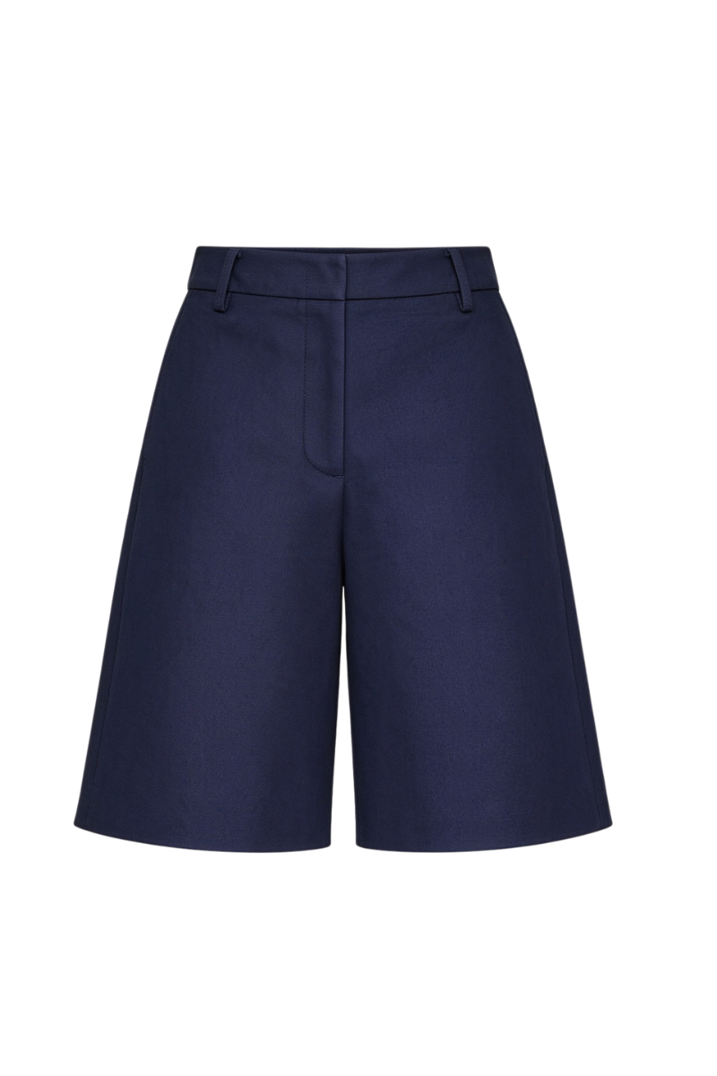 Valentino Solid Color Bermuda Shorts Navy 5B3RD0G975Y_598