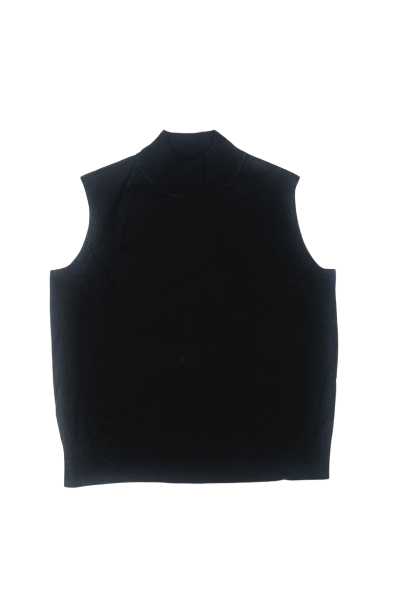 Max Simple Turtleneck Wool Vest_Black