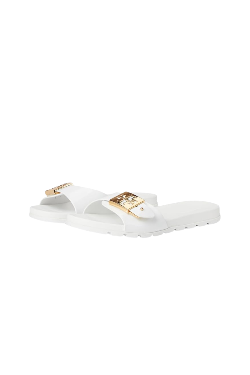 Tory Burch Buckle Slide White / Gold / White 157872-100