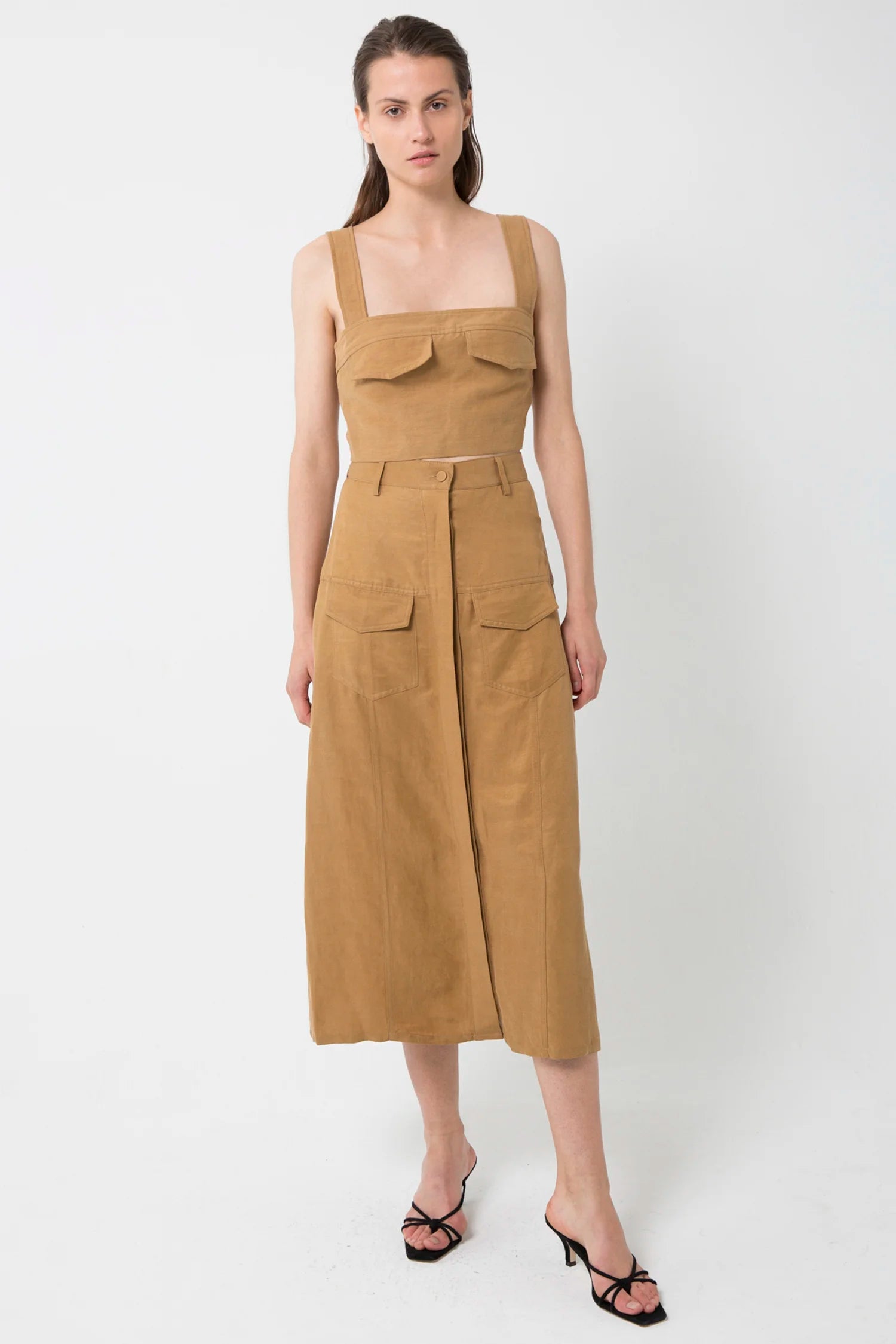 Third Form Trucker Pocket Crop Top And Trucker Paneled Skirt