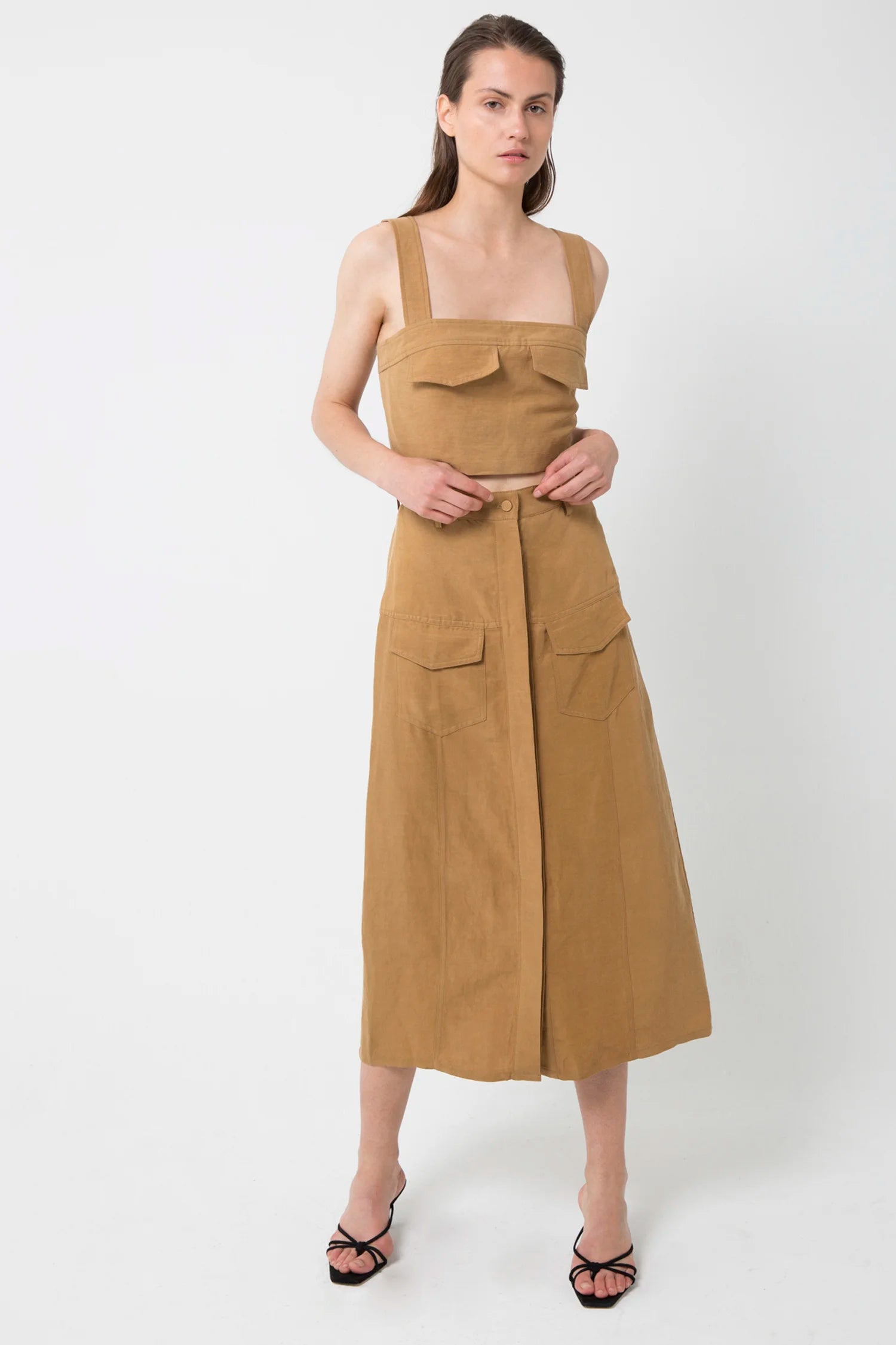 Third Form Trucker Pocket Crop Top And Trucker Paneled Skirt