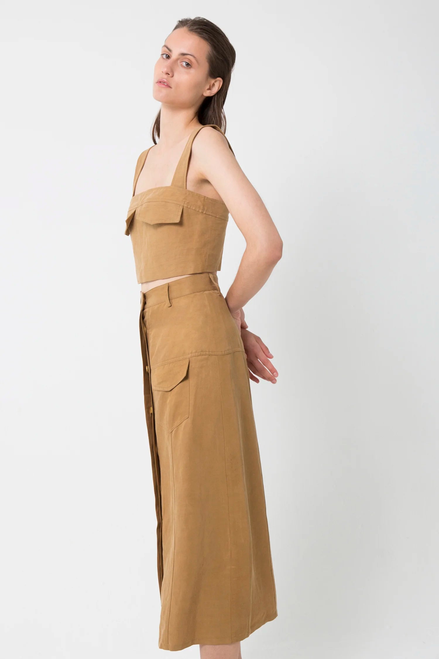 Third Form Trucker Pocket Crop Top And Trucker Paneled Skirt