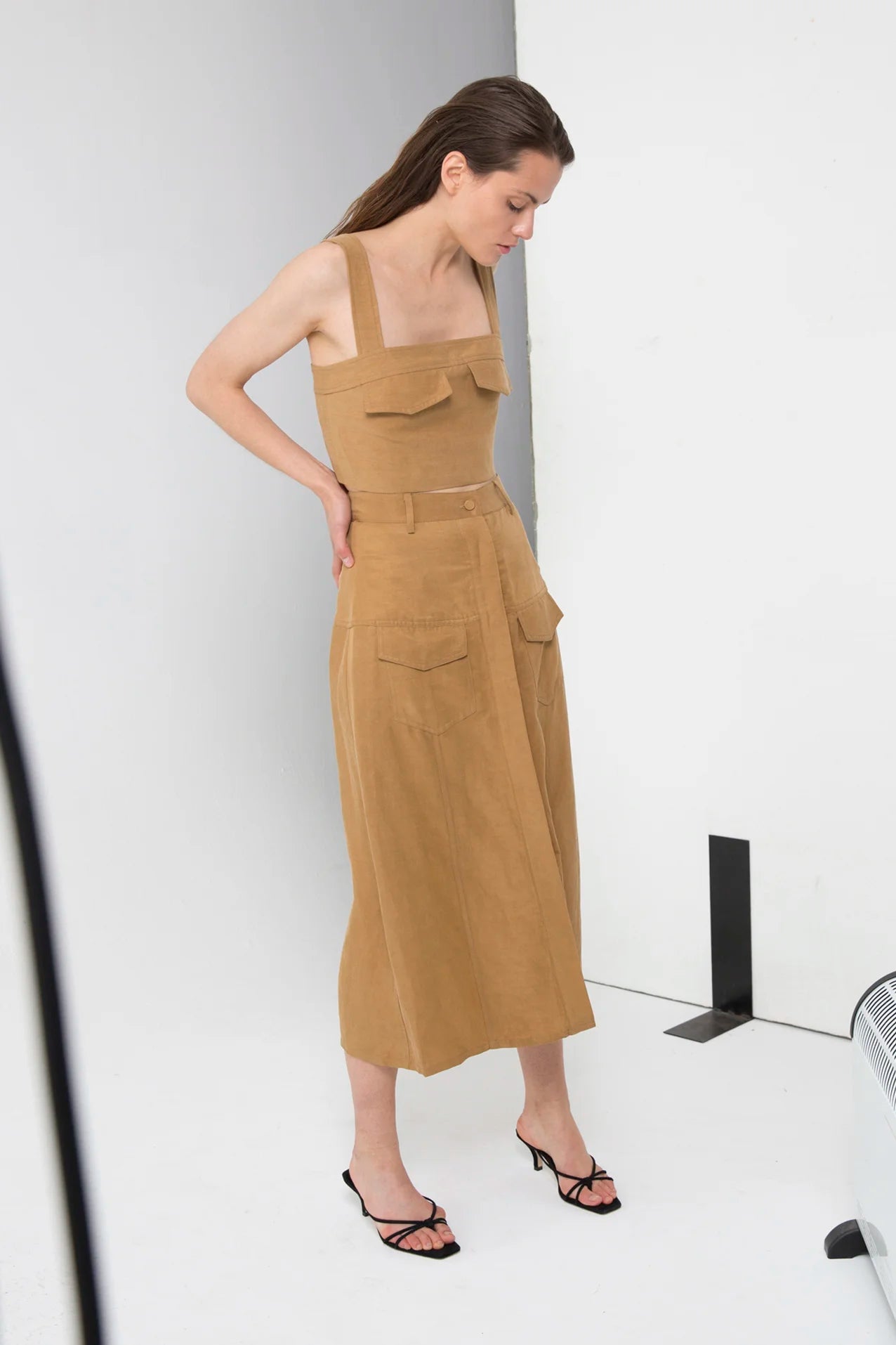 Third Form Trucker Pocket Crop Top And Trucker Paneled Skirt