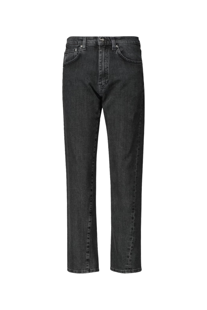 Toteme Vintage Fit Medium Rise Twisted Seam Denim Pants in Grey