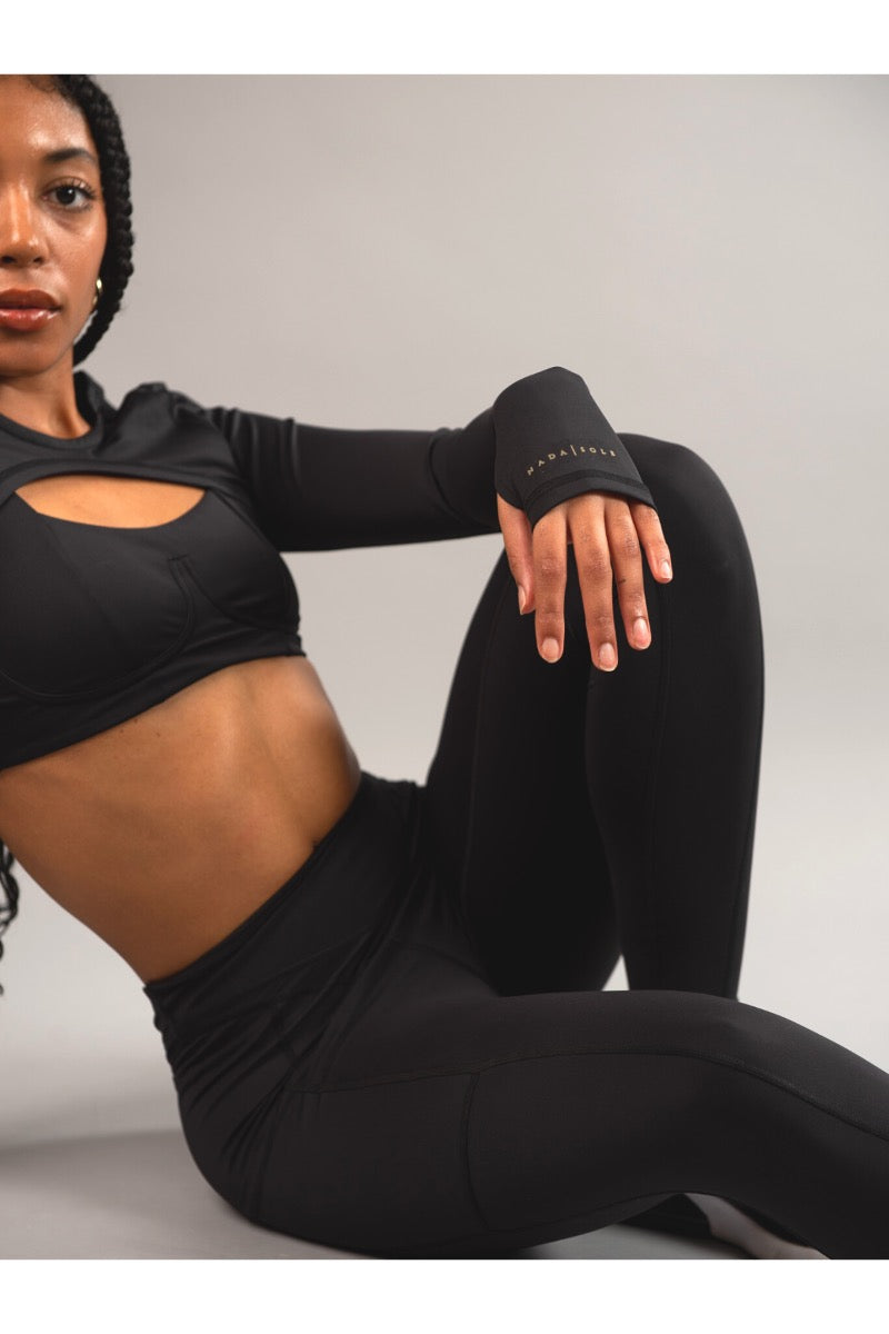 Olivia Long Sleeve Ultra Shrug Top | Onyx