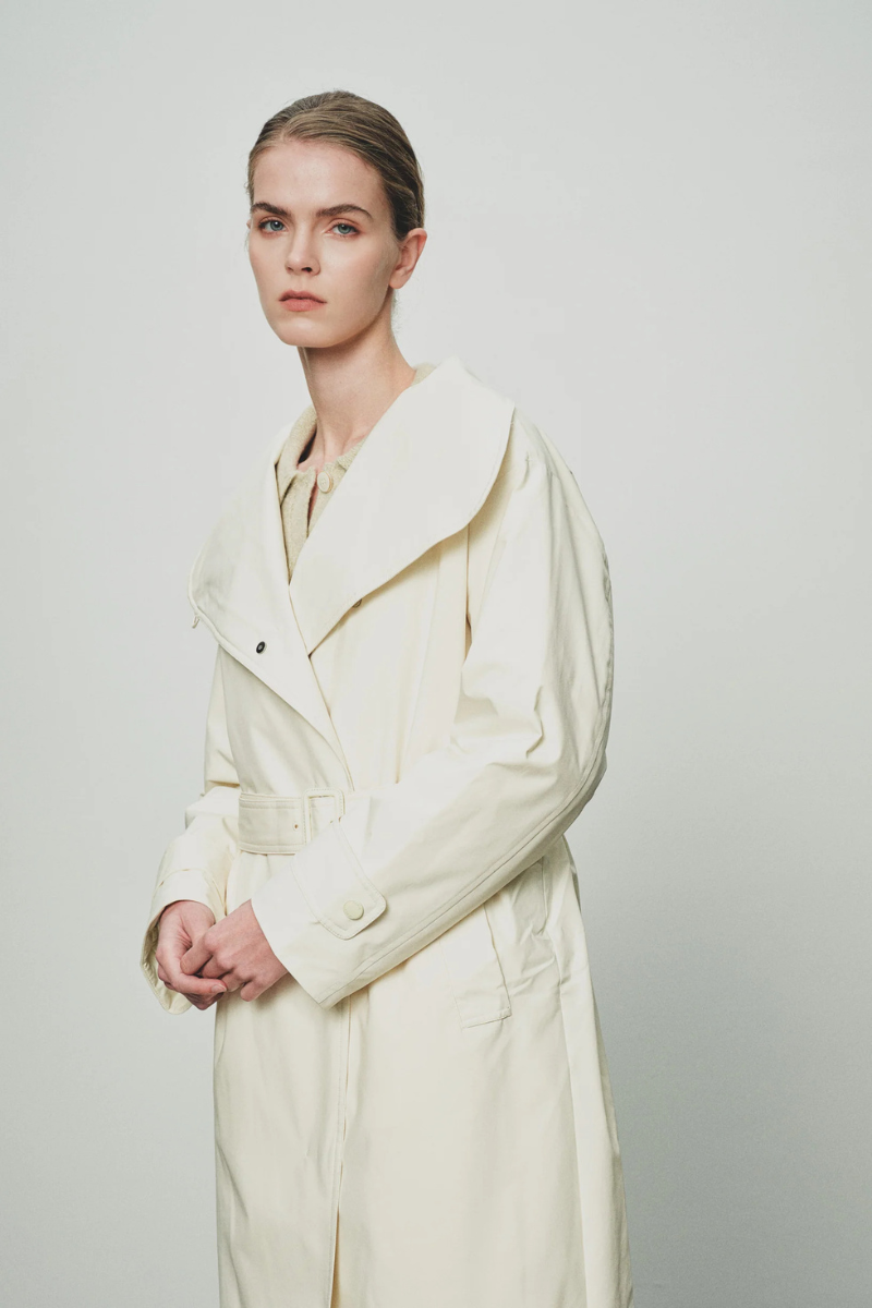 Max Simple Goose Down Trench Jacket White MSLY256340W