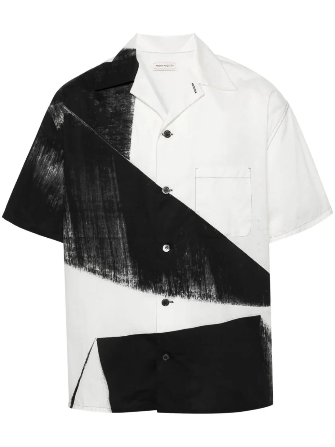 Alexander McQueen Camp-Collar Printed Cotton-Poplin Shirt