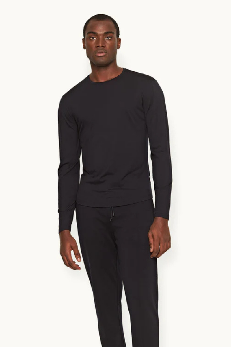 Orlebar Brown Ob Classic Tee Ls Ice Wool-278078-Black