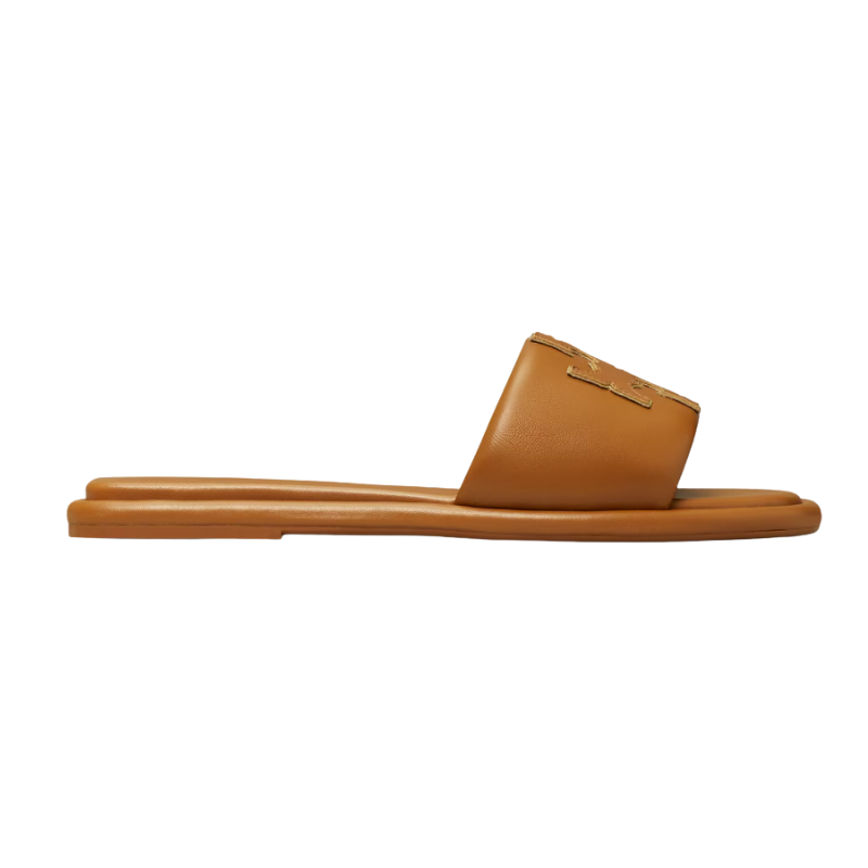 Tory Burch Double T Sport Slide Sandals Miele / Gold