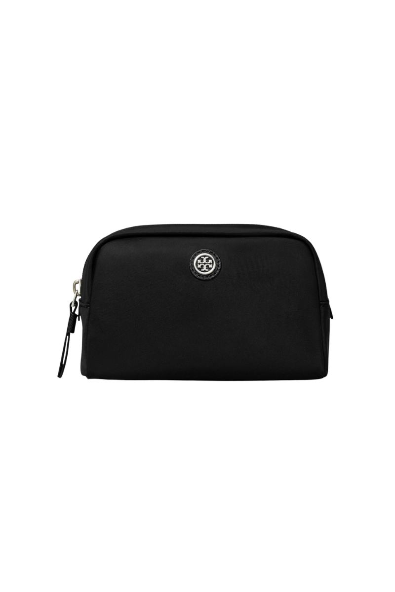 Tory Burch Virginia Curved Cosmetic Case – Black