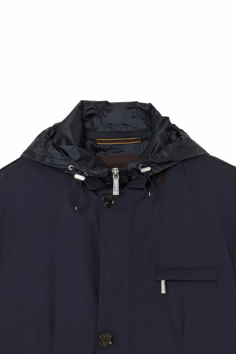 MooRER VESPUCCI-TJ Hooded Jacket Dark Blu