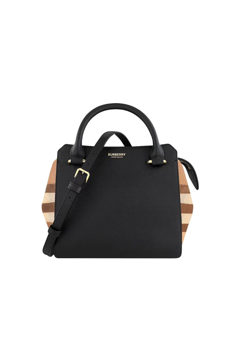 Burberry Banwell Check Canvas and Leather Mini Bag