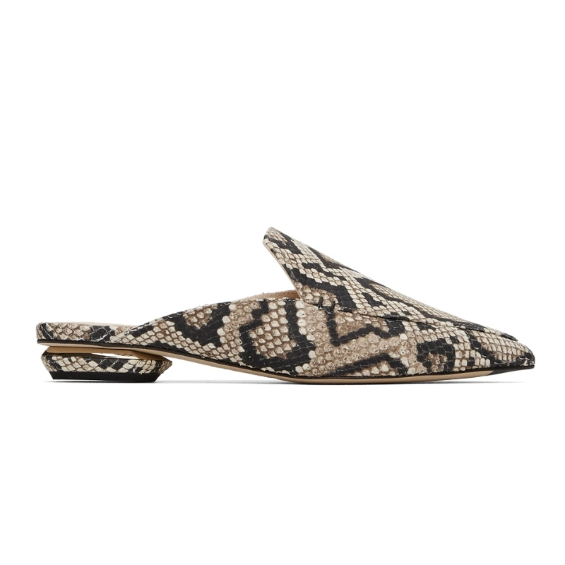 Womens | Nicholas Kirkwood Beya Snake-Embossed Mule Black/Natural